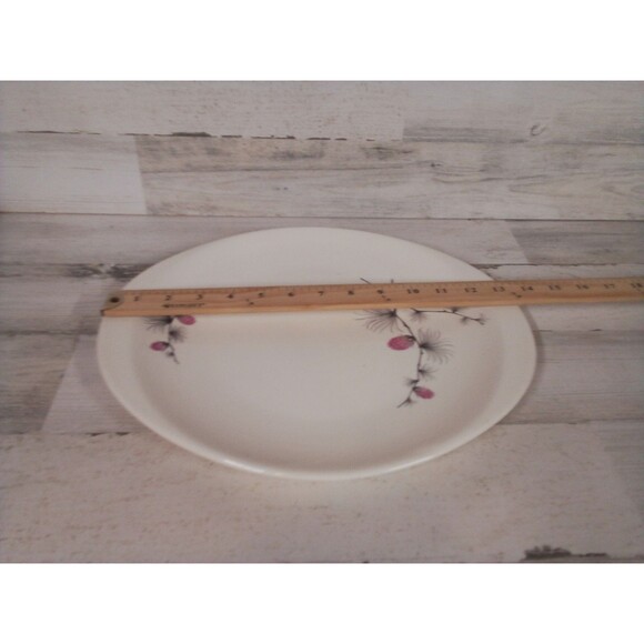 Beautiful Oval White With Purple Accent Design Platter Great Serving - Picture 14 of 16
